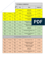 Tutorial Schedule