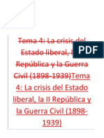 Crisis de la Restauracion, II República y Guerra Civil