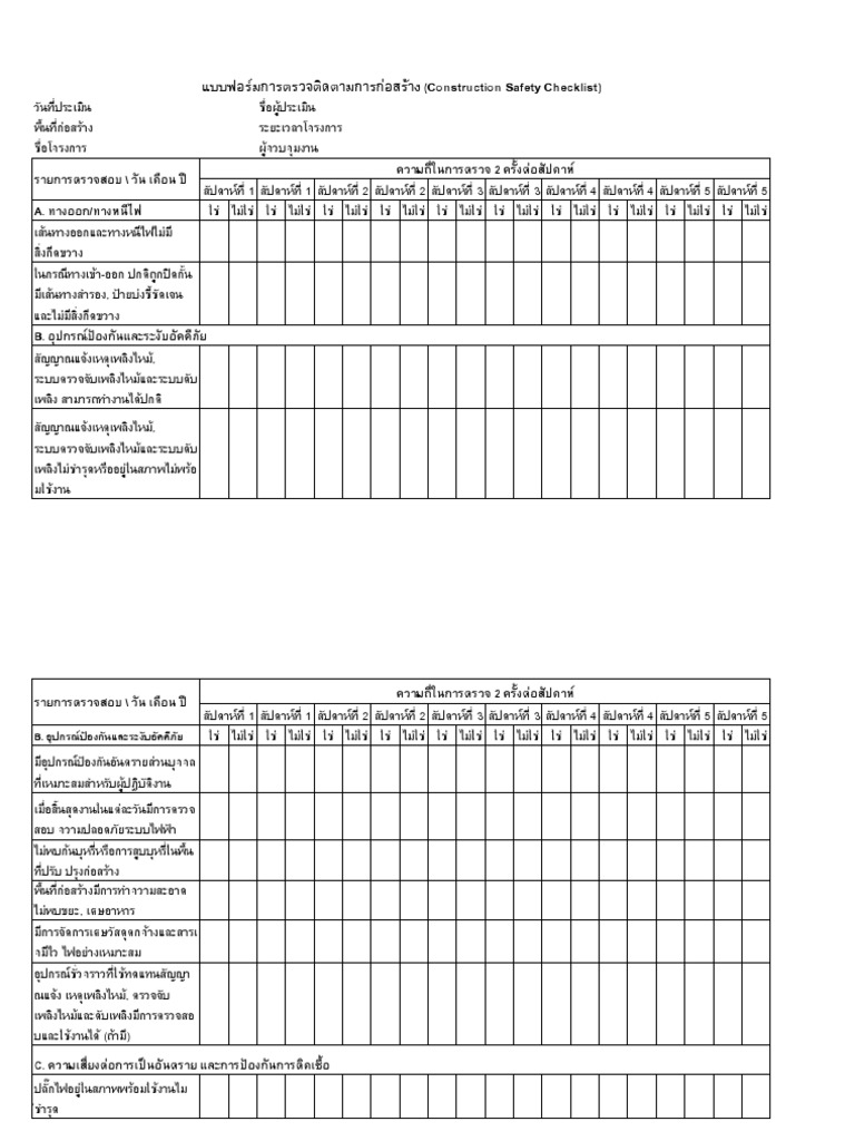 Construction Monitoring Checklist | PDF