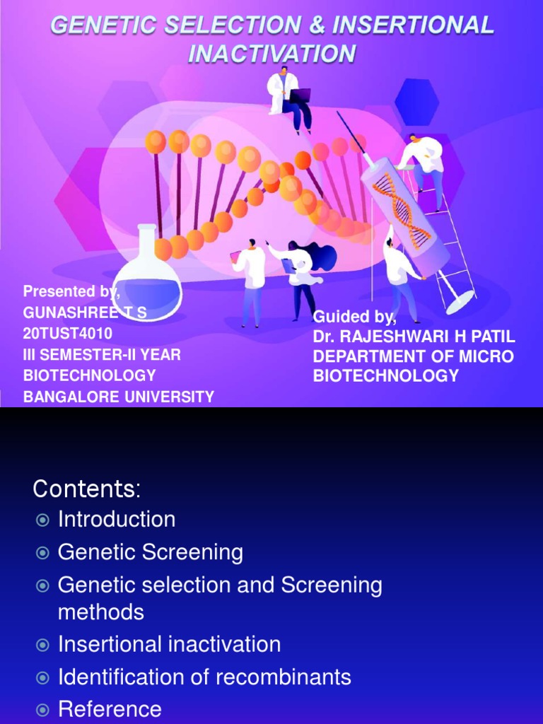 Selection and Insertional Inactivation PDF