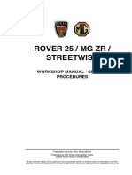 Rover 25 / MG ZR / Streetwise: Workshop Manual - Service Procedures