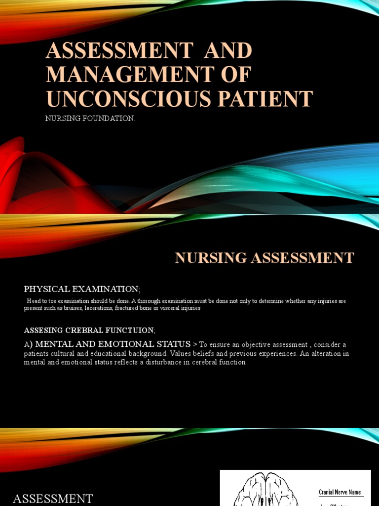 Assessment and Management of Unconscious Patient PDF Coma Causes