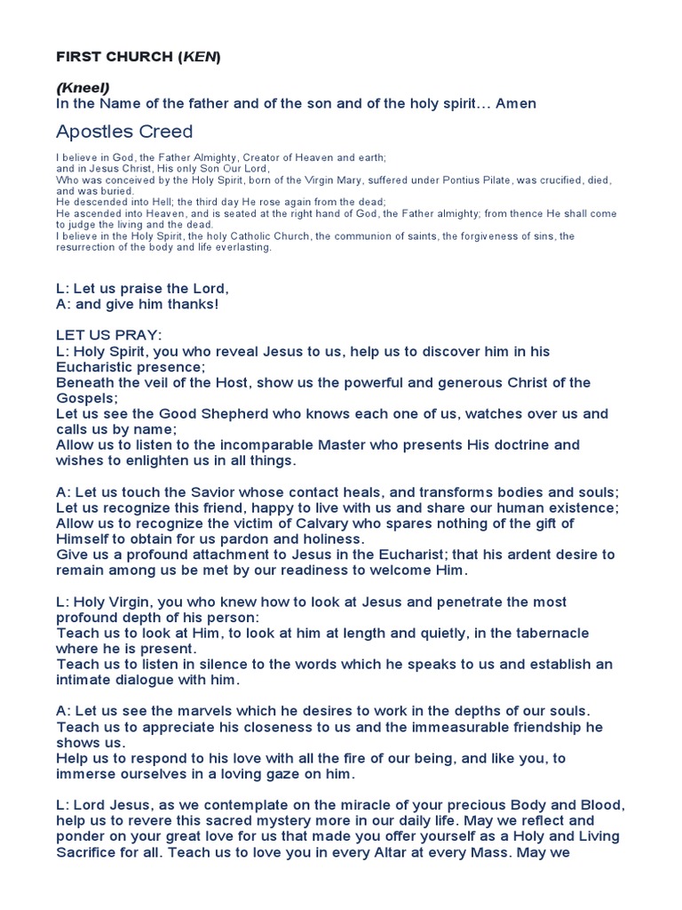 Visita Iglesia Prayer PDF