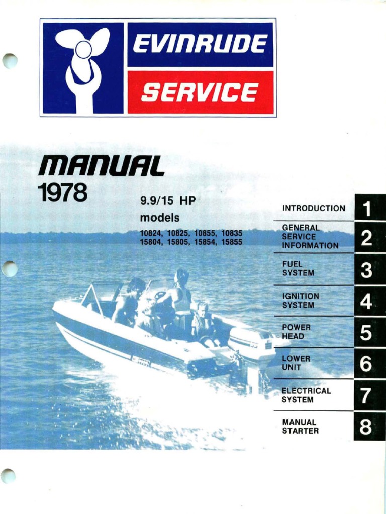 Manuel D'entretien Hors-bord Johnson Evinrude 1994 - 9.9 Et 15 Cv 4 Temps - Occasion
