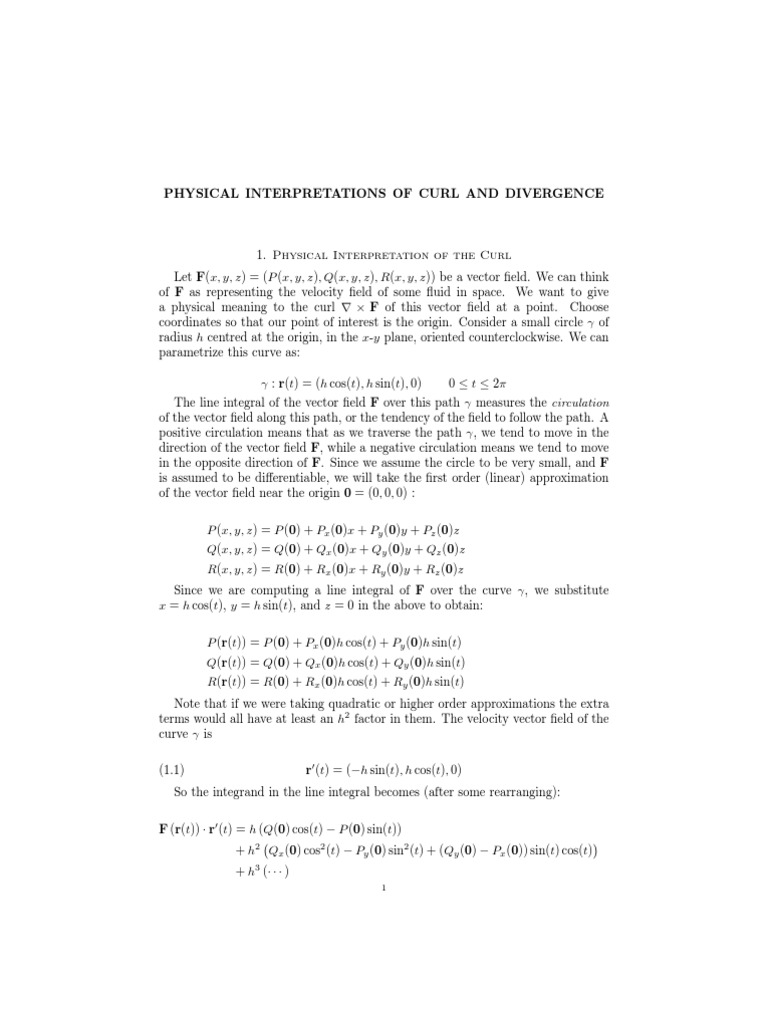 Curl and Divergence in Vector Fields | PDF | Divergence | Euclidean Vector