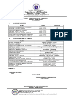 Grade 2 Sampaguita List of Awards 1st 2nd 3rd