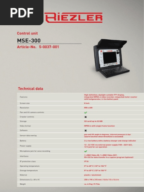 Datasheet MSE-300 EN | PDF
