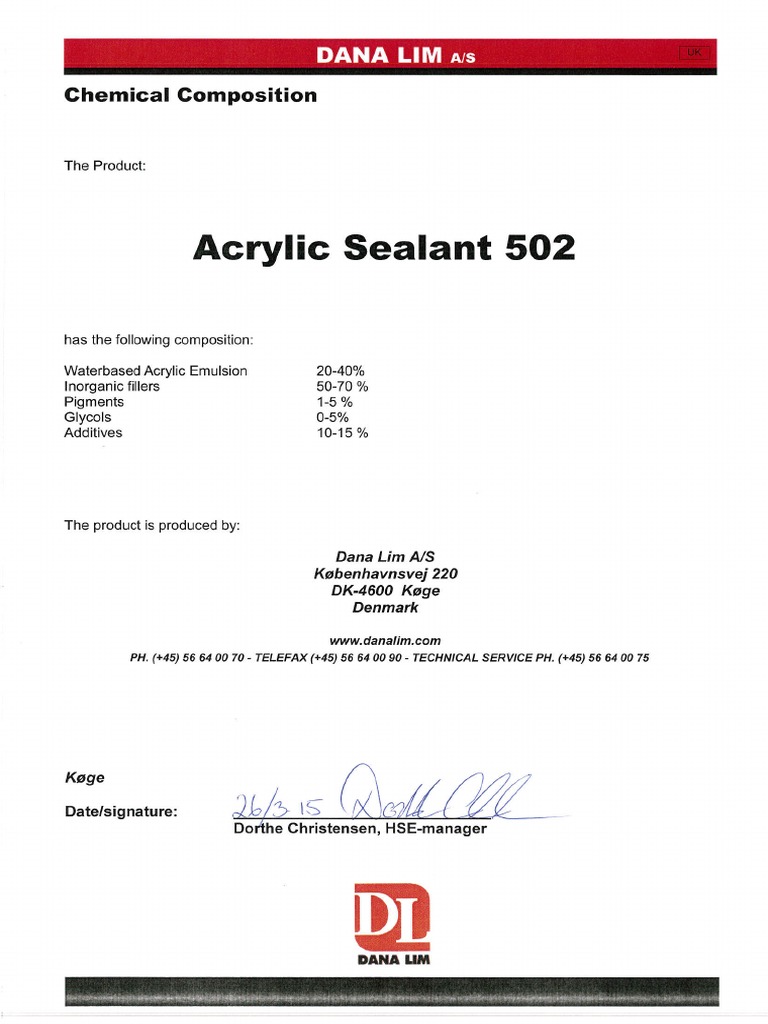 Acrylic Sealant 502 PDF