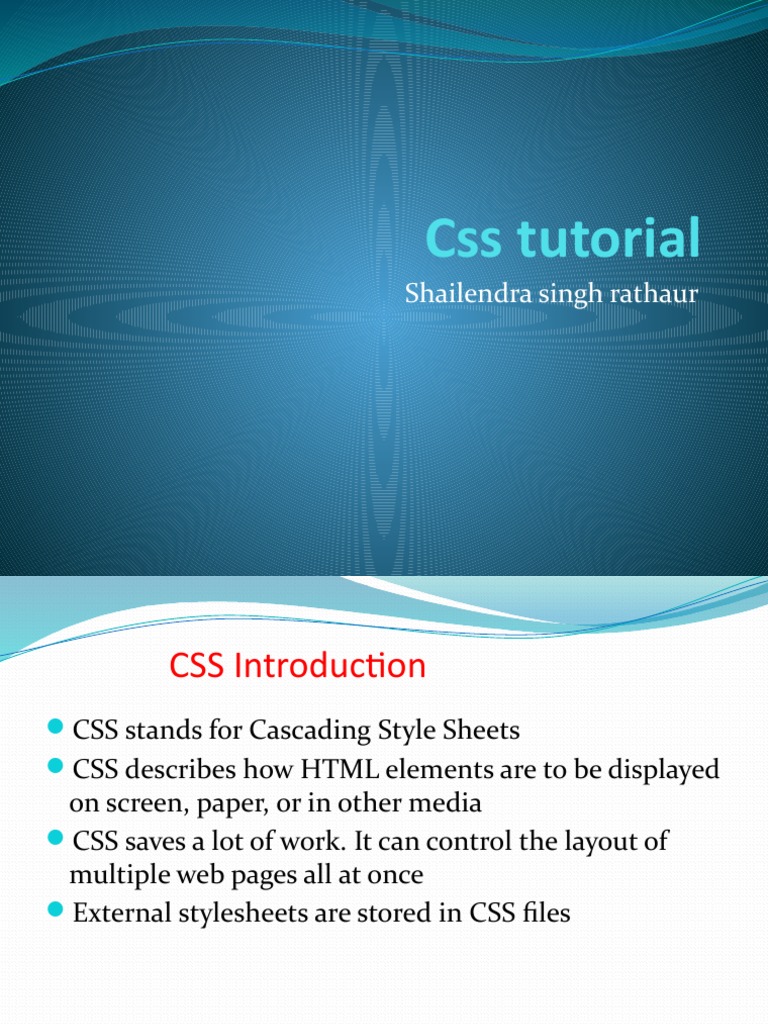 Css tutorial pdf