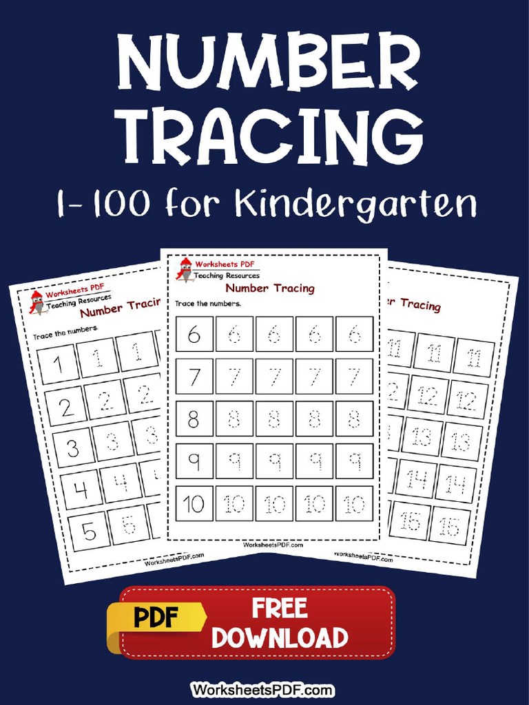 Tracing Numbers 1 100 For Kindergarten PDF