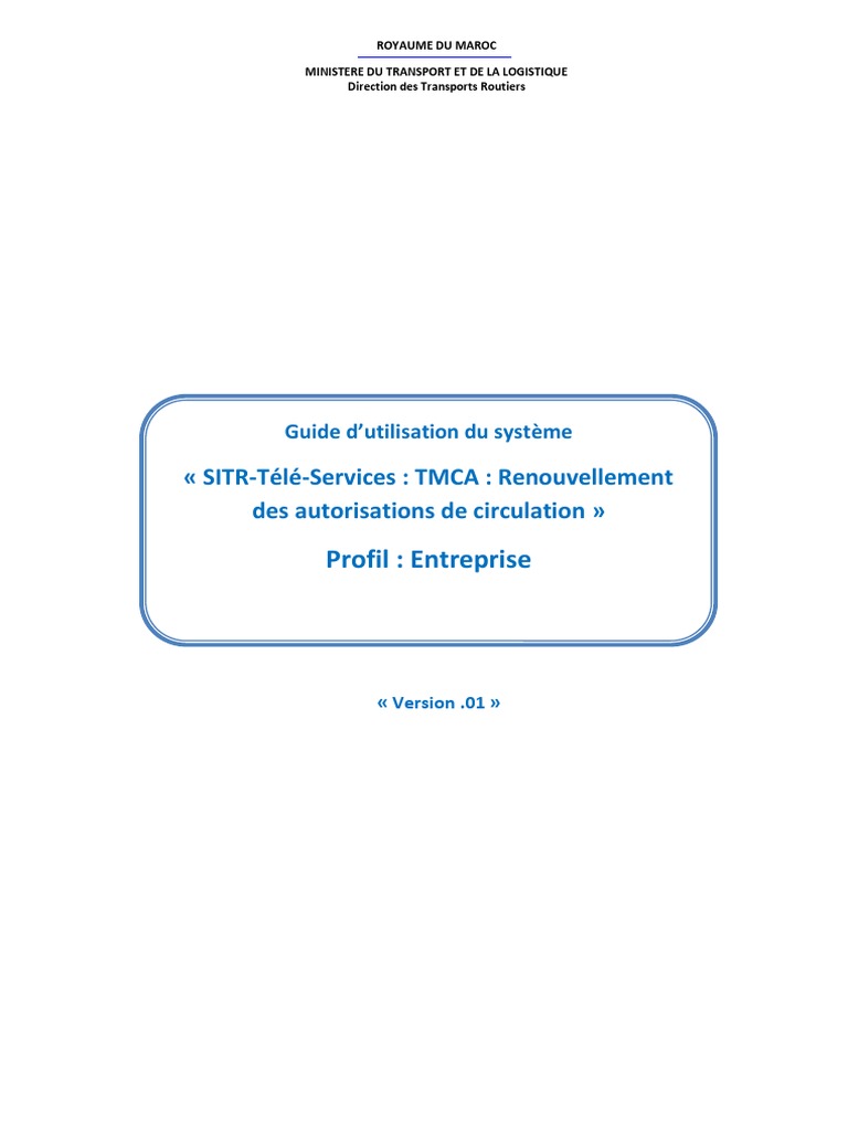 Professionnel Manuel SITR TS TMCA | PDF
