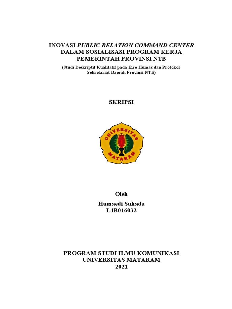 Inovasi PR Command Center NTB | PDF