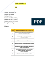 Syllabus For Mathematics Test Series 07.08.23