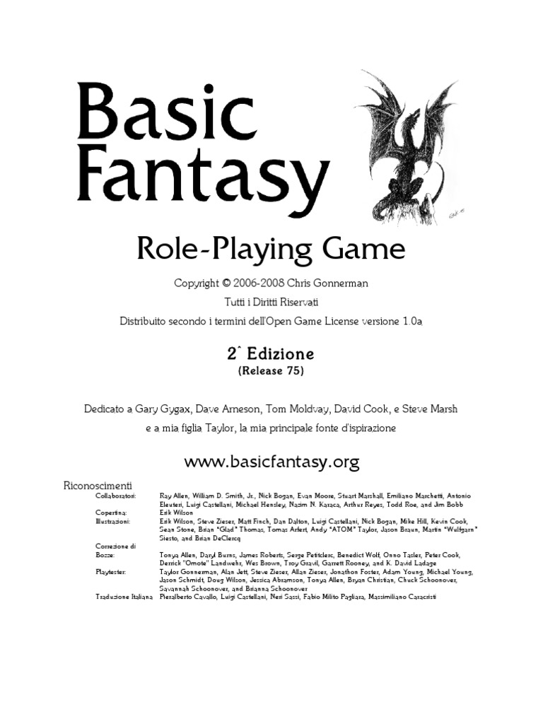 Basic Fantasy RPG Rules r75 Ita2.Lite | PDF