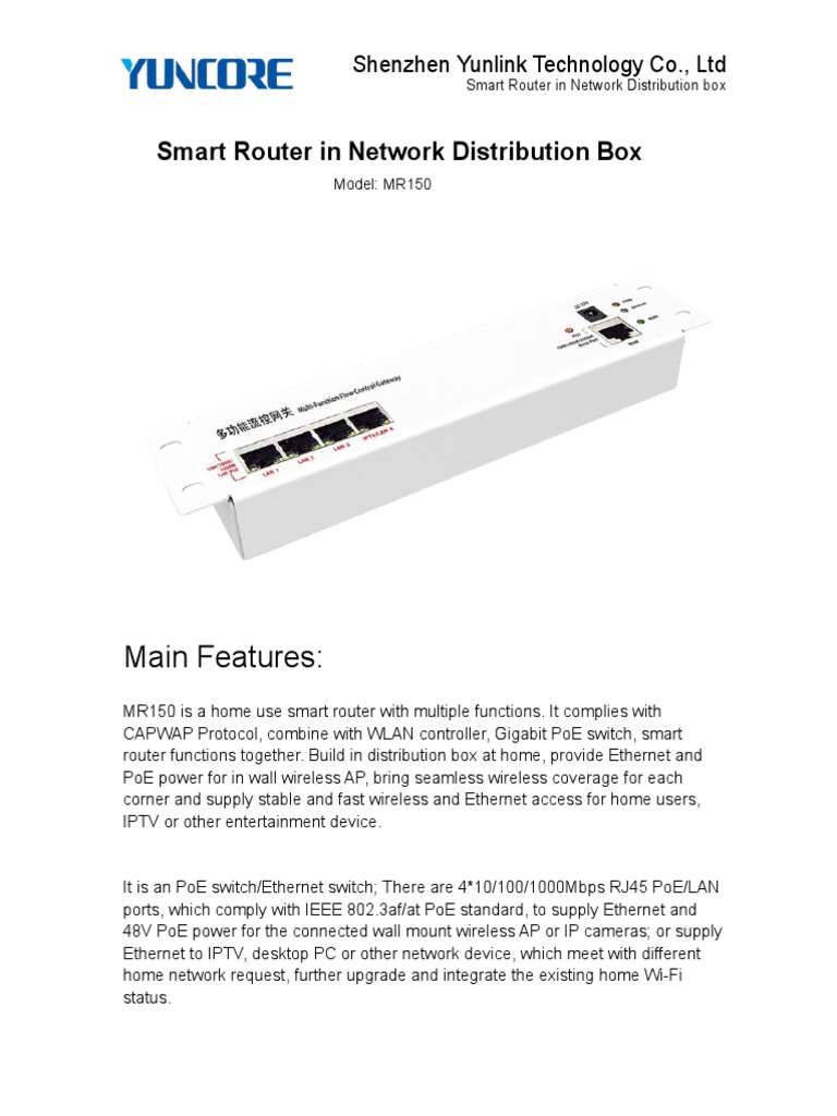 MR150 Product Spec | PDF | Wireless Lan | Computer Network