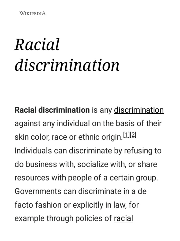 Understanding Racial Discrimination | PDF | Race (Human Categorization)
