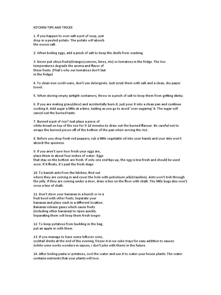 CIMAX KITCHEN TIPS AND TRICKS | PDF