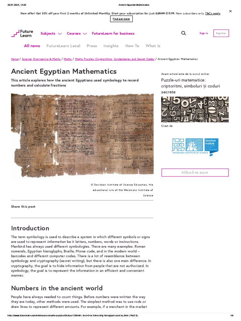 Ancient Egyptian Math and Symbology | PDF | Egyptian Hieroglyphs ...