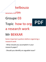 How To Organize A Research Work