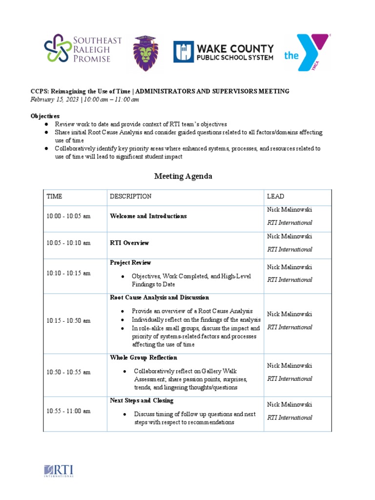 CCPS Time Management Strategies Meeting | PDF | Computers