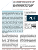 An Exploratory Study To Assess The Academic Stress, Stress Reactions and Coping Strategies Among The B.Sc. Nursing 1st Year Students in Selected Colleges of Moga, Punjab