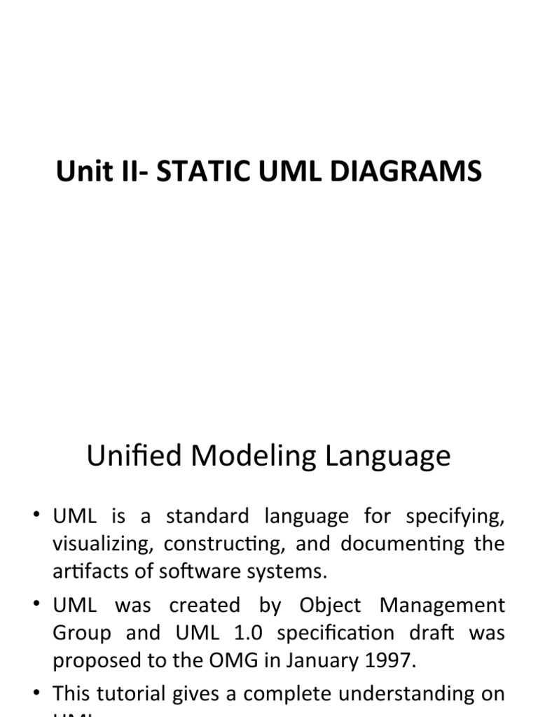 Unit-II (STATIC UML DIAGRAMS) | PDF | Conceptual Model | Unified ...