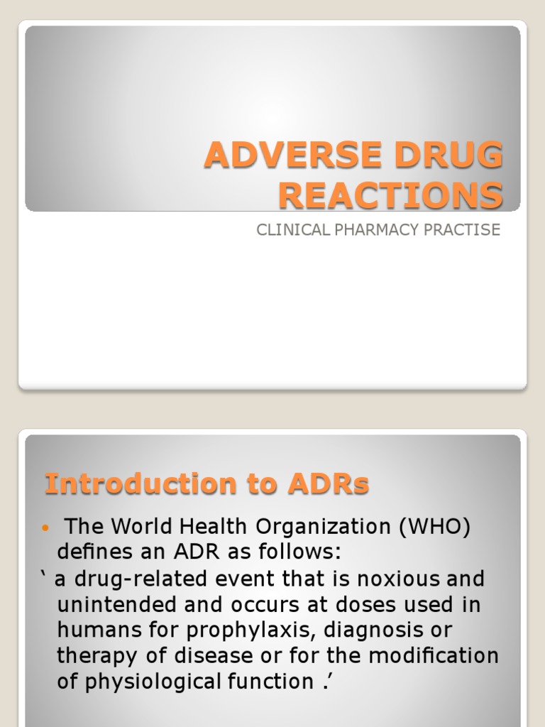 Understanding Adverse Drug Reactions | PDF | Pharmacology | Causes Of Death