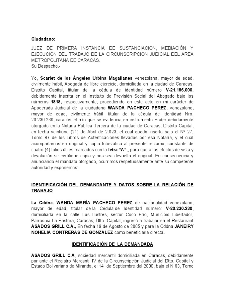 Libelo de Demanda | PDF