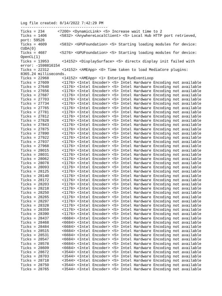 Adobe Media Encoder Log | PDF