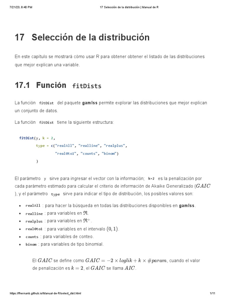 2 - 17 Selección de La Distribución - Manual de R | PDF