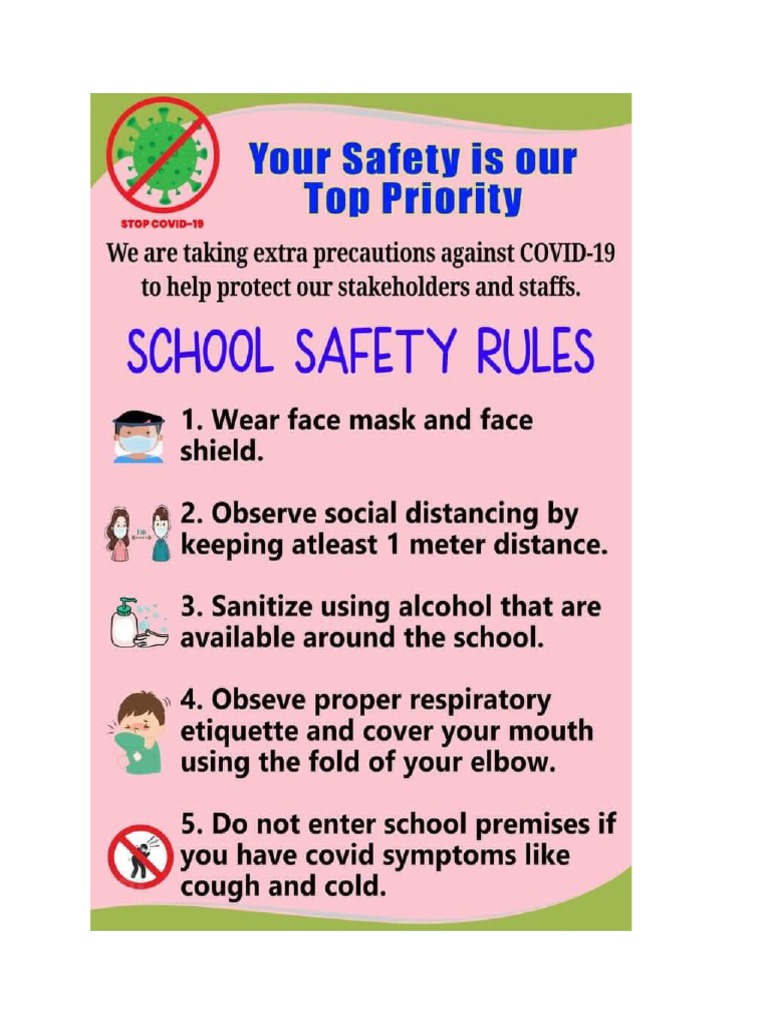 School safety rules pdf