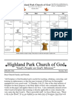 Highland Park Church of God: Sun Mon Tue Wed Thu Fri Sat