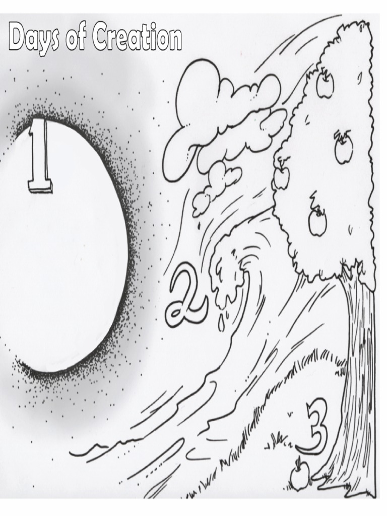 Days of Creation Coloring Pages PDF