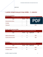 Godina INTEGRIRANI PREDDIPLOMSKI I DIPLOMSKI PRAVNI STUDIJ