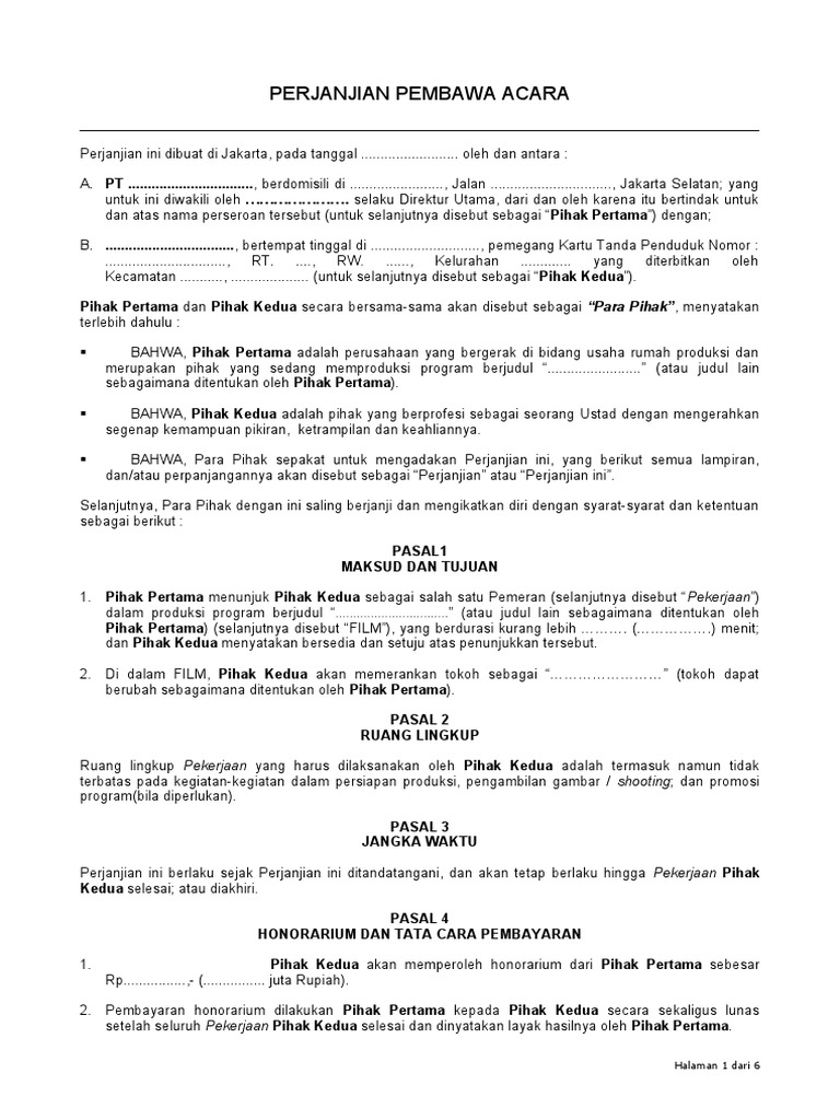Contoh Pembawa Acara | PDF