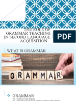 The Role of Grammar Teaching in Second Language