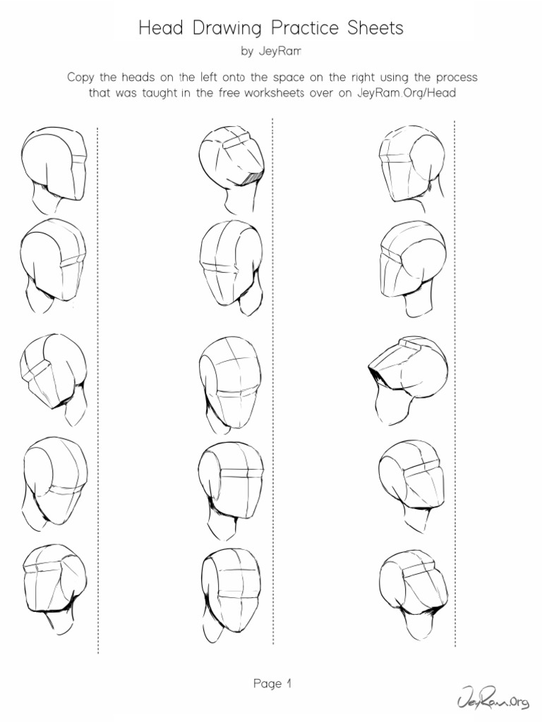 Head Drawing Practice Sheets PDF