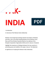 Outline of Pak - India Essay