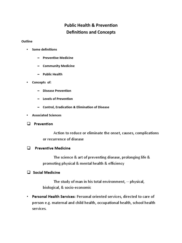 Public Health Concepts and Prevention Strategies | PDF | Public Health ...