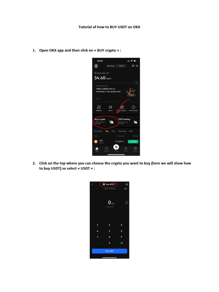 Tutorial of How To BUY USDT On OKX | PDF