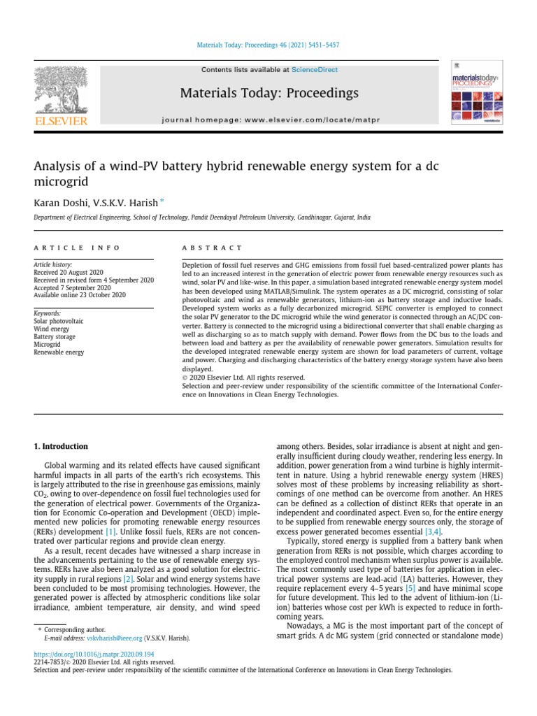 1 s2.0 S2214785320368917 Main | PDF | Photovoltaics | Photovoltaic System