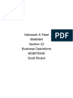 Business Operations Individual Assignment - Vishwesh