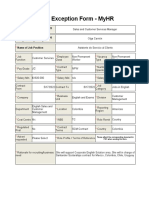 NPW Exception Form