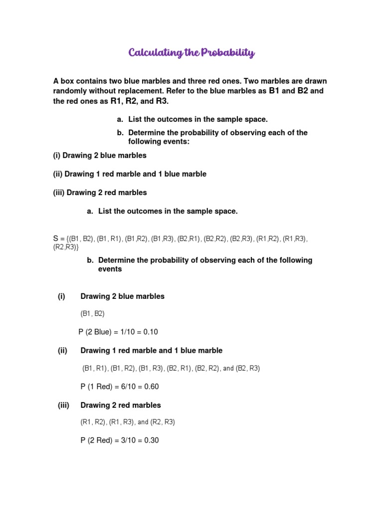Calculating The Probability | PDF