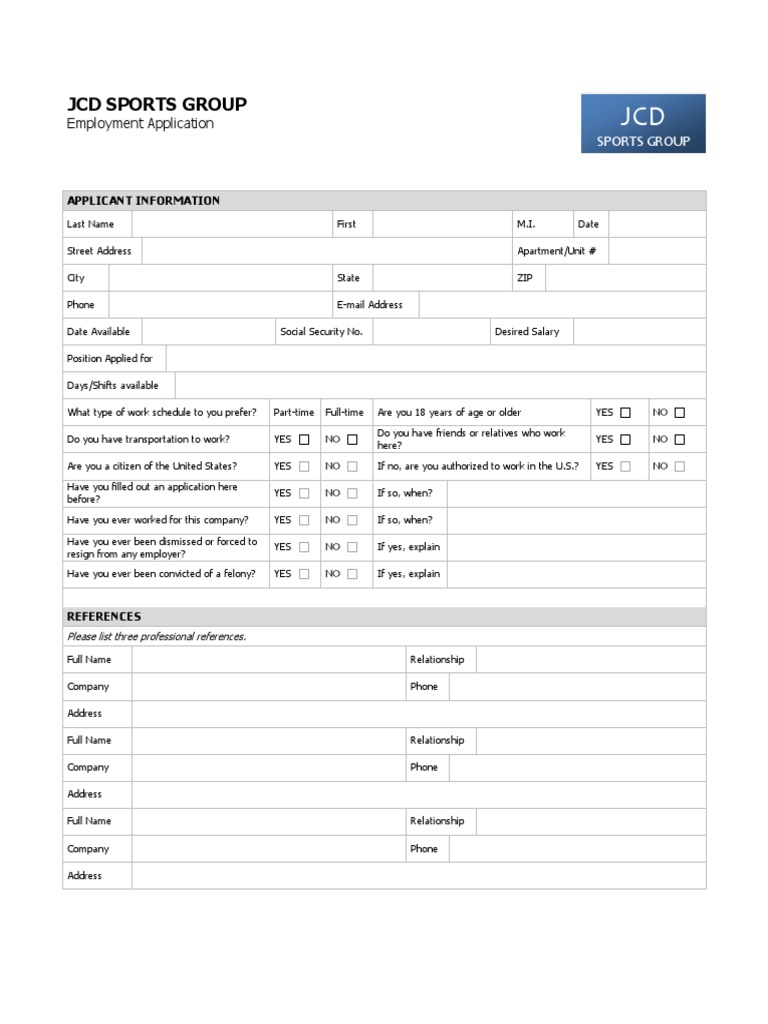 Wp-Contentuploadssites6575202001employment Application JCD Revised PDF ...
