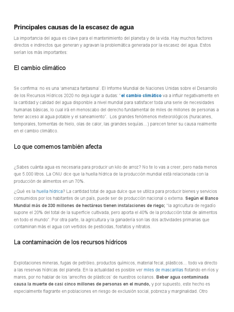 La Crisis Mundial Del Agua 2 (Power Point) | PDF | Agua | Escasez de agua