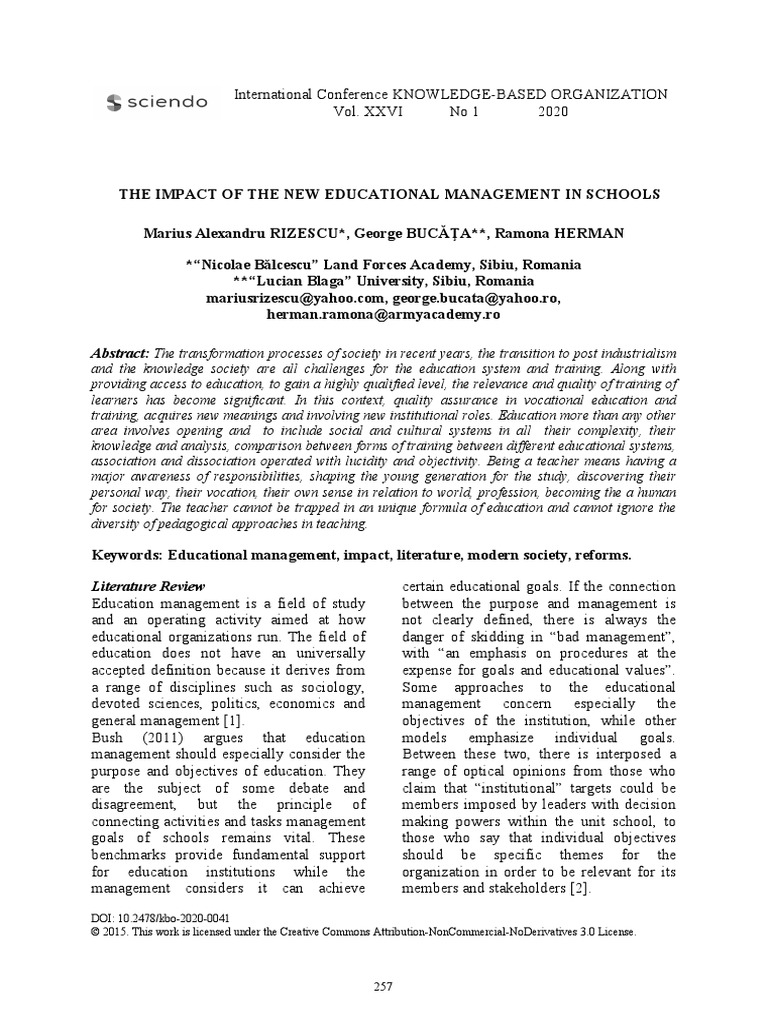 The Impact of The New Educational Management in SC PDF