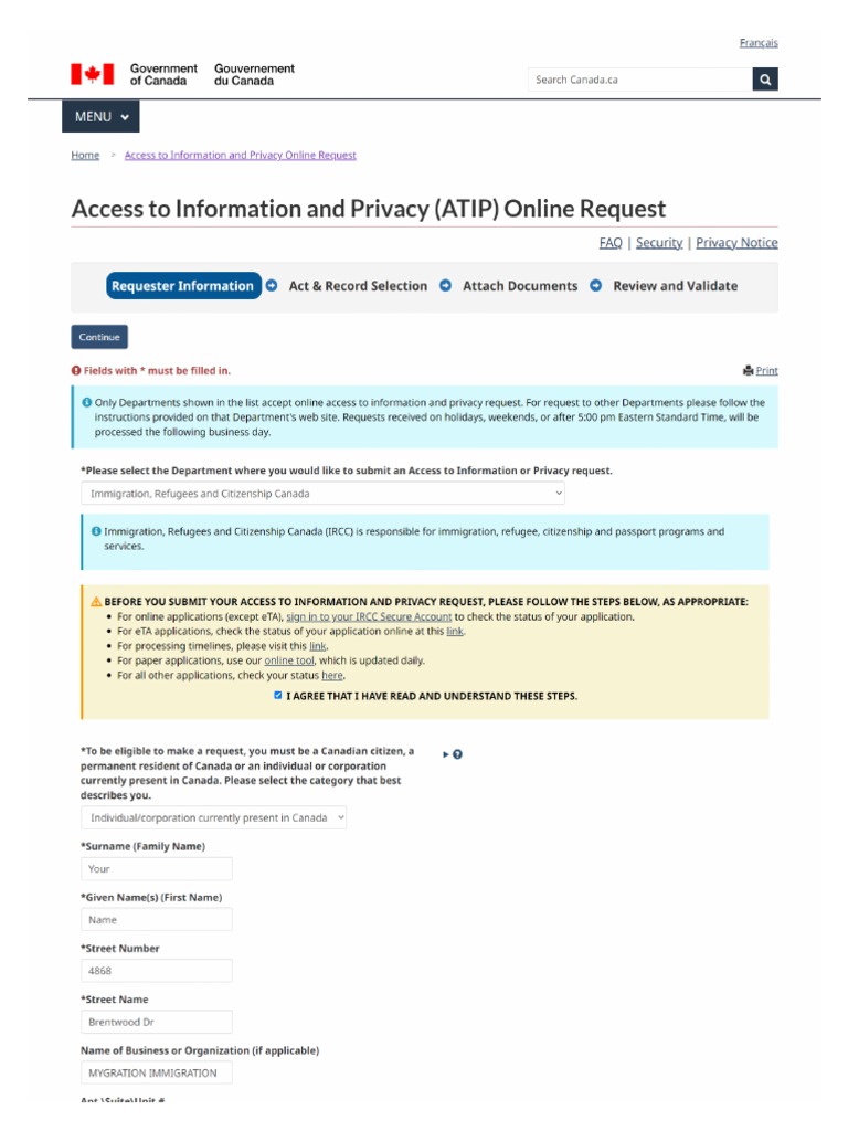 How To Fill Out ATIP Request | PDF