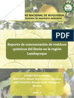 Reporte de Concentración de Residuos Químicos Del Limón en La Región Lambayeque