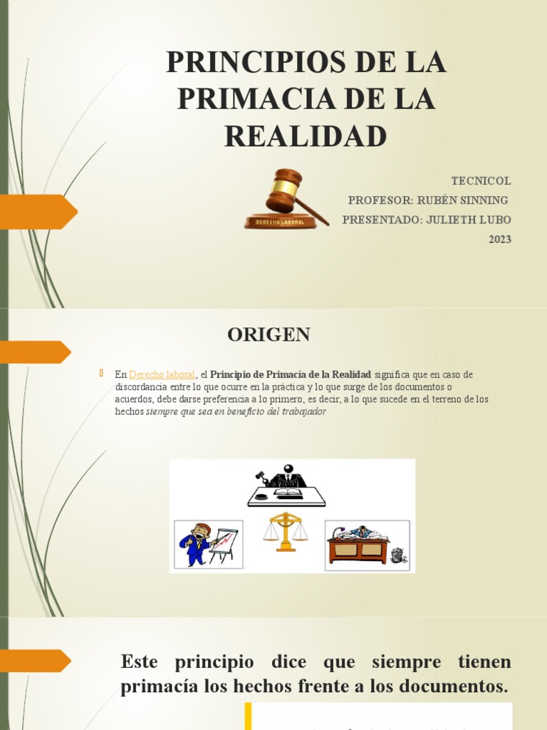 Principios de La Primacia de La Realidad Julieth | PDF